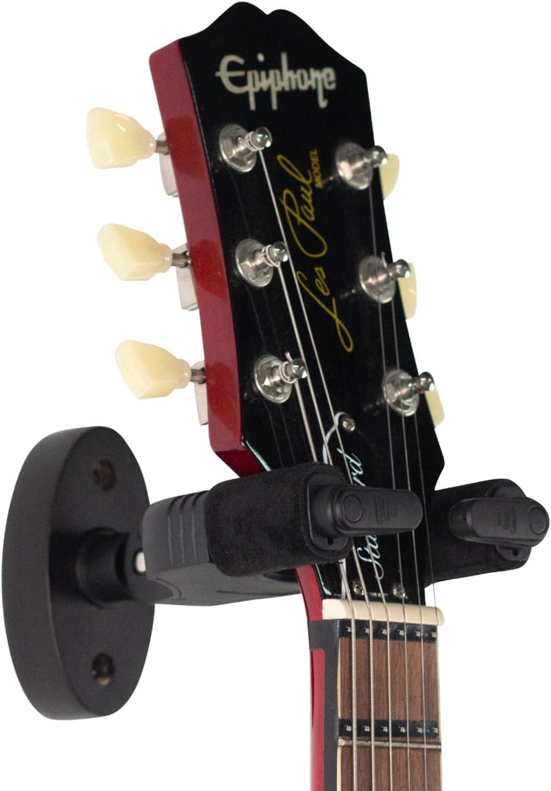 AUPHY Guitar Wall Mount Auto Lock,Guitar Wall Holder with Nitro-Safe Velvet,Universal Compatibility for All Headstocks and Neck Widths Supports Acoustic, Electric, and Bass Guitars - Image 1